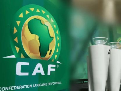شعار الكاف أثناء قرعة دوري أبطال إفريقيا في الاتحاد الافريقي لكرة القدم - cafonline.com