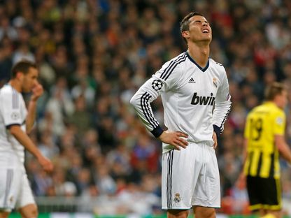 لاعب ريال مدريد كريستيانو رونالدو خلال مباراة إياب نصف نهائي دوري أبطال أوروبا ضد بوروسيا دورتموند في ملعب سانتياغو برنابيو - 30 أبريل 2013 - Reuters