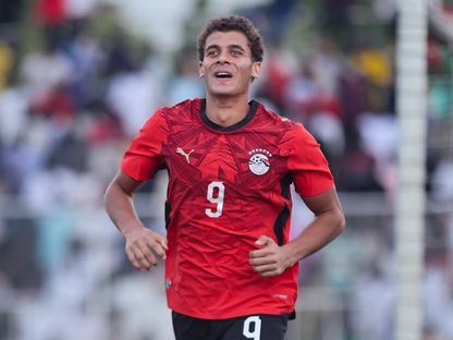 حمزة عبد الكريم مهاجم مصر يحتفل بالتسجيل ضد جنوب السودان - 29 سبتمبر 2026 - X/@EFA