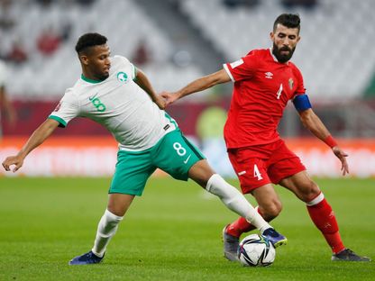 أيمن يحيى خلال مباراة السعودية والأردن في كأس العرب - 1 ديسمبر 2021 - reuters