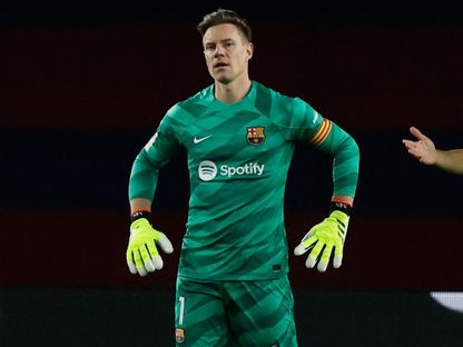 مارك أندريه تير شتيغن من مباراة برشلونة وفالنسيا بالدوري الإسباني  - 29 أبريل 2024 - Reuters