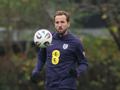 هاري كين خلال تدريب لمنتخب إنجلترا - 15 نوفمبر 2025 - Action Images via Reuters