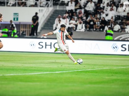 محمود حسن تريزيغيه لاعب الرياض خلال مواجهة الشباب - 25 أغسطس 2026 - X/@AlRiyadhFC