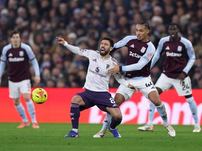 برونو فيرنانديز من مباراة أستون فيلا ومانشستر يونايتد بالدوري الإنجليزي - 21 ديسمبر 2025 - Reuters