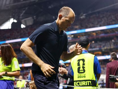 مدرب إنجلترا توماس توخيل محبطاً بعد هزيمة إنجلترا أمام الأرجنتين في كأس العالم - 15 يوليو 2026 - REUTERS