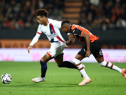 ديزيري دوي مهاجم باريس سان جيرمان خلال مباراة لوريان في الدوري الفرنسي - 29 أكتوبر 2025 - Reuters