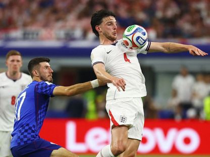 ديكلان رايس لاعب إنجلترا خلال مباراة كرواتيا في كأس العالم - 17 يونيو 2026 - Reuters