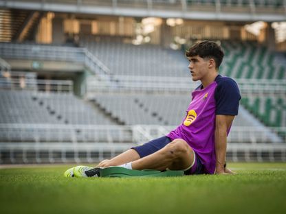 باو كوبارسي مدافع برشلونة في تدريبات النادي الكتالوني بكوريا الجنوبية - 30 يوليو 2025 - X/@FCBarcelona