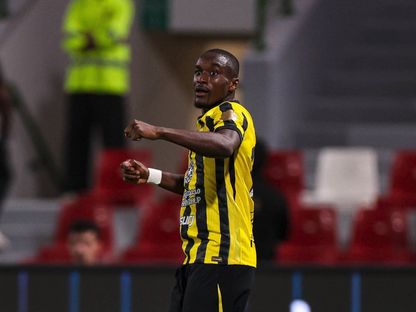 احتفال موسى ديابي لاعب الاتحاد بتسجيل هدف في مرمى الاتفاق بالدوري السعودي - 14 مايو 2026 - X/@ittihad
