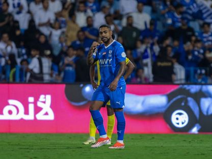 البرازيلي مالكوم دي أوليفيرا مهاجم الهلال يحتفل بهدفه في شباك الخليج - 5 أبريل 2024 - X/SPL