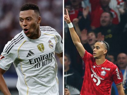 نجم ريال مدريد كيليان مبابي وشقيقه إيثان لاعب ليل في صورة مُركبة - الشرق