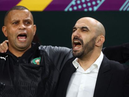 وليد الركراكي مدرب المغرب قبل مواجهة كرواتيا في مباراة تحديد المركز الثالث بكأس العالم 2022 بقطر - 17 ديسمبر 2022 - Reuters