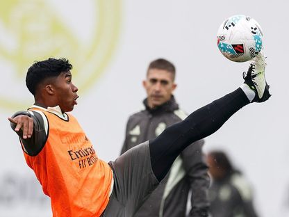 إندريك خلال تدريب لريال مدريد - 29 أكتوبر 2025 - X/@realmadrid