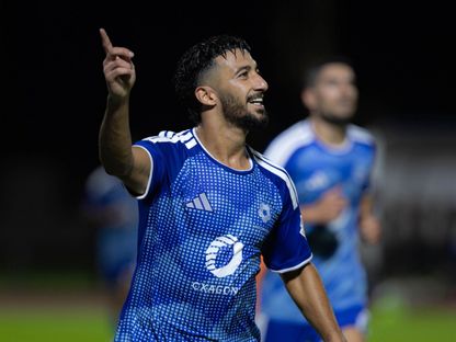احتفال سعيد بن رحمة لاعب نيوم بتسجيل هدف في مرمى الفيحاء بالدوري السعودي - 14 أغسطس 2026 - X/@NEOMSportsClub