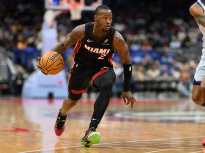 تيري روزير لاعب ميامي هيت خلال مباراة واشنطن ويزاردز في دوري السلة الأميركي - 1 أبريل 2025 - IMAGN IMAGES via Reuters Connect