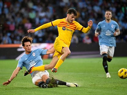 بيدري لاعب وسط برشلونة خلال مواجهة سيلتا فيغو في الدوري الإسباني - 17 فبراير 2024 - AFP