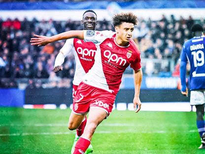 الدولي المغربي إلياس ين صغير لاعب موناكو الفرنسي - 15 مارس 2024 - X/AS_Monaco