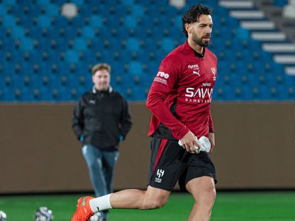 بابلو ماري في تدريبات الهلال قبل مواجهة النصر بدوري روشن السعودي - 11 يناير 2026 - x@Alhilal_FC