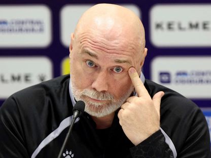 مدرب منتخب البوسنة والهرسك  سيرجي بارباريس في المؤتمر الصحفي التقديمي لمباراة نهائي الملحق الأوروبي أمام إيطاليا - 30 مارس 2026 - Reuters