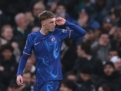 كول بالمر يحتفل بهدف سجله لتشيلسي في مرمى فولهام بالدوري الإنجليزي - 26 ديسمبر 2024 - Reuters