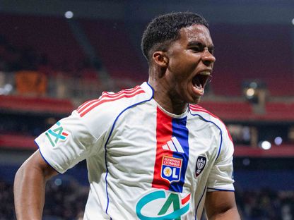 إندريك يحتفل بهدفه في مباراة ليون ولافال بكأس فرنسا - 4 فبراير 2026 - X/OL