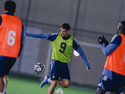 كريستيانو رونالدو خلال تدريب للنصر السعودي - 25 يناير 2026 - X/@AlNassrFC
