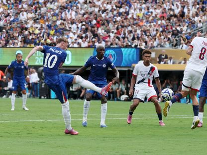 كول بالمر يسجل هدفاً لتشيلسي في مرمى باريس سان جيرمان بنهائي كأس العالم للأندية - 13 يوليو 2025 - Reuters