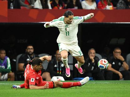 أنيس حاج موسى خلال مباراة بين الجزائر وسويسرا في كأس العالم - 2 يوليو 2026 - IMAGN IMAGES via Reuters