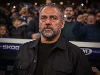 مدرب برشلونة هانزي فليك خلال مباراة إسبانيول في الدوري الإسباني - 4 يناير 2026 - Reuters