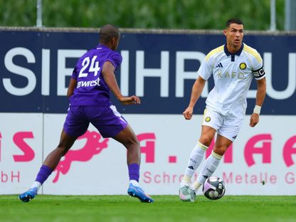 احتفال كريستيانو رونالدو قائد النصر بتسجيل هدف في مرمى تولوز بمباراة ودية - 30 يوليو 2025 - X/@AlNassrFC