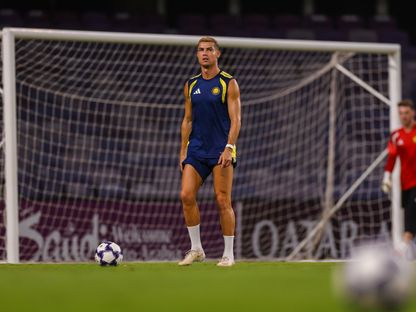 كريستيانو رونالدو نجم النصر خلال تدريب - 14 سبتمبر 2026 - X/@AlNassrFC