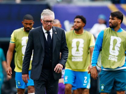 كارلو أنشيلوتي مدرب البرازيل خلال مواجهة النرويج بكأس العالم - 5 يوليو 2026 - Reuters