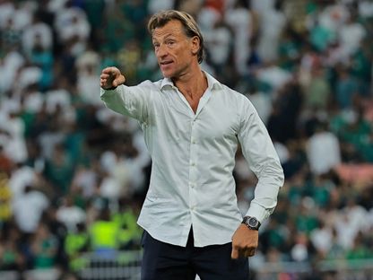 هيرفي رينارد مدرب السعودية خلال مواجهة العراق بتصفيات كأس العالم 2026 - 14 أكتوبر 2025 - Reuters
