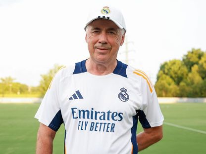 كارلو أنشيلوتي مدرب ريال مدريد خلال لقاء مع الصحفيين- 5 أغسطس 2024 - www.realmadrid.com