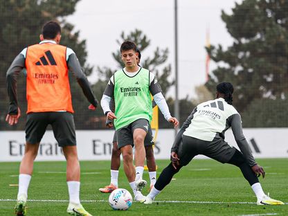 أردا غولر خلال تدريب لريال مدريد - 31 أكتوبر 2025 - X/realmadrid