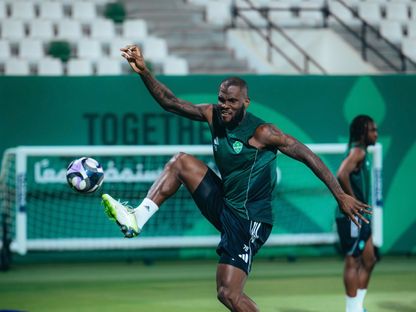 فرانك كيسي خلال تدريب للأهلي - 15 مايو 2026 - X/@ALAHLI_FC