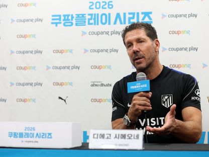 دييغو سيميوني مدرب أتلتيكو مدريد - 8 أغسطس 2026 - REUTERS
