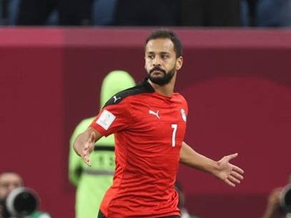 أحمد رفعت يحتفل بعد تسجيل هدف لمنتخب مصر في شباك الأردن في كأس العرب - 12 نوفمبر 2021 - FACEBOOK/ahmed.refaat.17