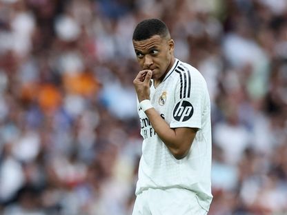 كيليان مبابي خلال مباراة بين ريال مدريد وريال سوسيداد في الدوري الإسباني - 24 مايو 2025 - Reuters