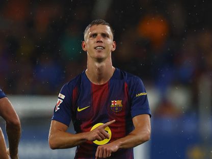 داني أولمو بعد تسجيله هدفاً لبرشلونة في مرمى خيتافي - 21 سبتمبر 2025 - Reuters