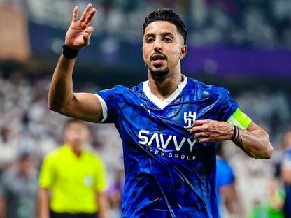 سالم الدوسري بعد تسجيله هدفاً للهلال في مرمى العين الإماراتي بدوري أبطال آسيا للنخبة - 21 أكتوبر 2024 - X/@theAFCCL_ar