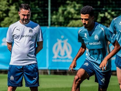 المغربي عز الدين أوناحي خلال تدريبات فريقه مارسيليا - 8 يوليو 2024 - X@OM_Officiel