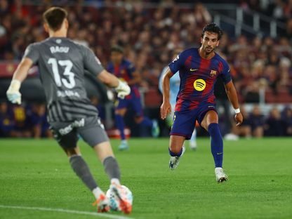 لاعب برشلونة فيران توريس خلال مباراة سيلتا فيغو في الدوري الإسباني - 22 أبريل 2026 - Reuters