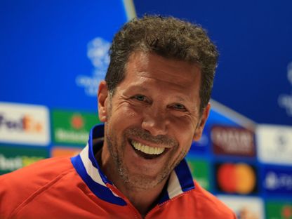 دييغو سيميوني مدرب أتلتيكو مدريد في مؤتمر صحفي قبل لقاء أرسنال بإياب نصف نهائي دوري أبطال أوروبا - 4 مايو 2026 - Reuters