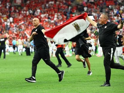 حسام حسن مدرب مصر يحتفل بالفوز على نيوزيلندا في كأس العالم - 21 يونيو 2026 - Reuters