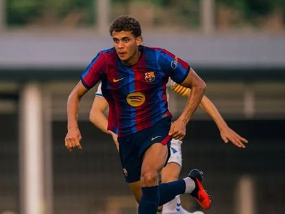 لاعب برشلونة حمزة عبد الكريم خلال مباراة فريق أوروبا الودية - 24 يوليو 2026 - www.fcbarcelona.com