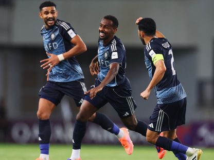 احتفال لاعبي النصر بتسجيل هدف في مرمى الزوراء العراقي بدوري أبطال آسيا 2 - 1 أكتوبر 2025 - X/@AlNassrFC