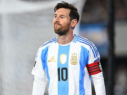 قائد الأرجنتين ليونيل ميسي خلال مباراة كولومبيا في تصفيات أميركا الجنوبية لكأس العالم - 10 يونيو 2025 - Reuters