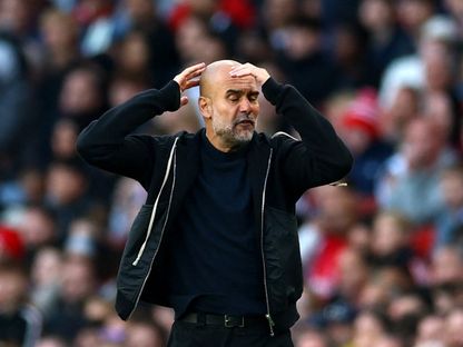 بيب غوارديولا مدرب مانشستر سيتي خلال مواجهة أرسنال في الدوري الإنجليزي الممتاز - 21 سبتمبر 2025 - Reuters