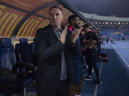 بريندان رودجرز مدرب القادسية أثناء مباراة نيوم في الدوري السعودي - 12 فبراير 2026 - X/@Alqadsiah